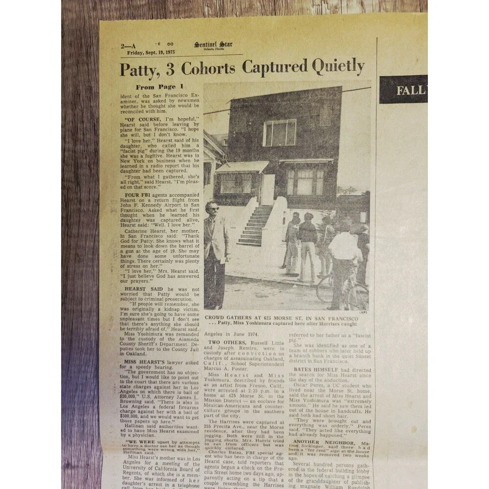 1975 Sep 19: Orlando (FL) Sentinel Star- Patty Hearst Captured, Hurricane Eloise